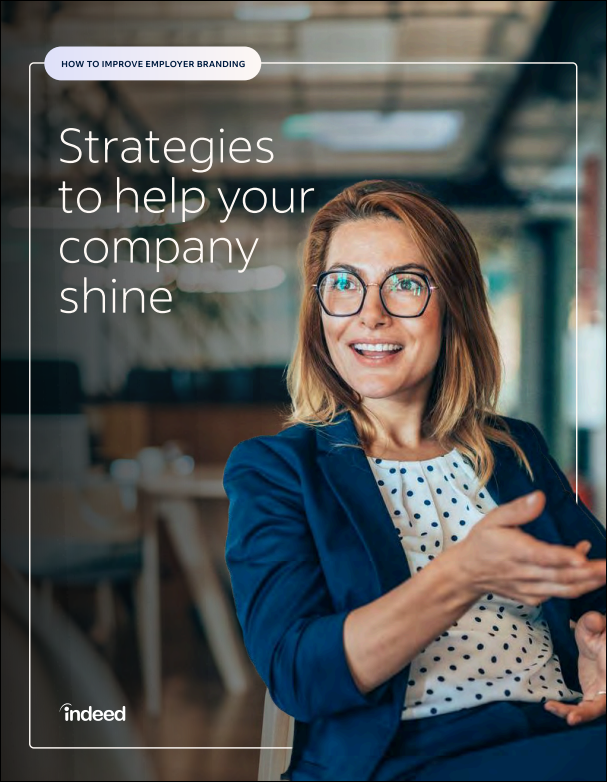 Cover of report showing title “How to improve employer branding” and subtitle “Strategies to help your company shine”