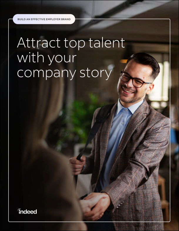 Cover of guide showing title “Build an effective employer brand” and subtitle “Attract top talent with your company story”
